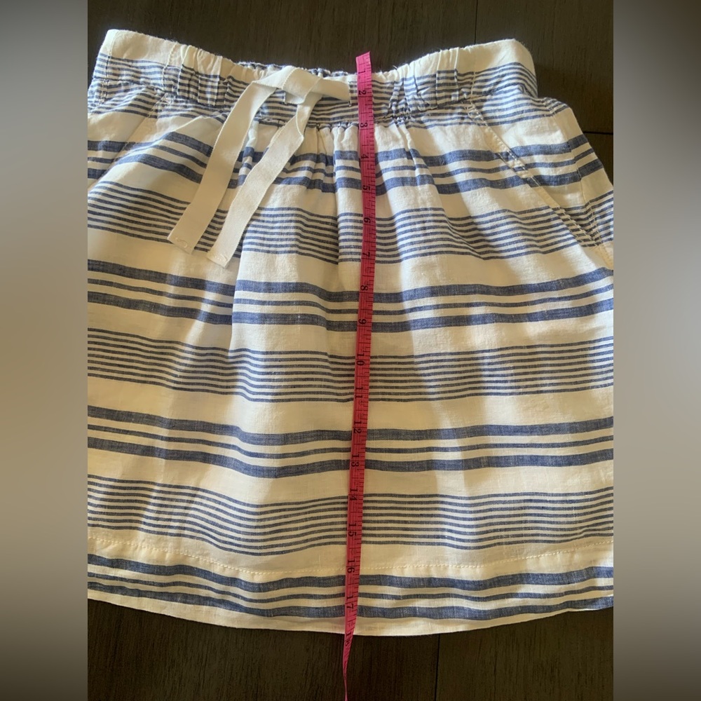 J.Crew Blue And White Stripped Linen Skirt Nautical look size O - Picture 5 of 11